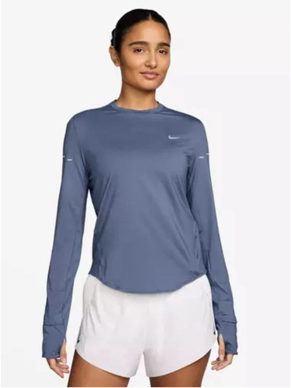 Women's Nike Dri-FIT Long Sleeve Tee, Size Small, Blue Gray
